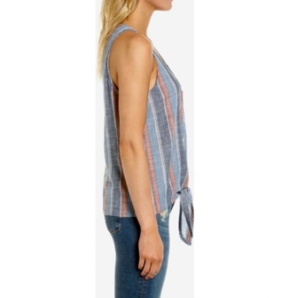 AG Cynthia Tie Front Tank, Striped, Blue Fig Multi, Small NWT - Picture 3 of 14